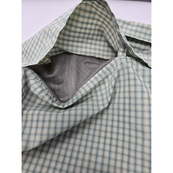 ExOfficio Shirt Mens XL Green Gingham Check Botton Up Vented Hiking Outdoor - Picture 7 of 10